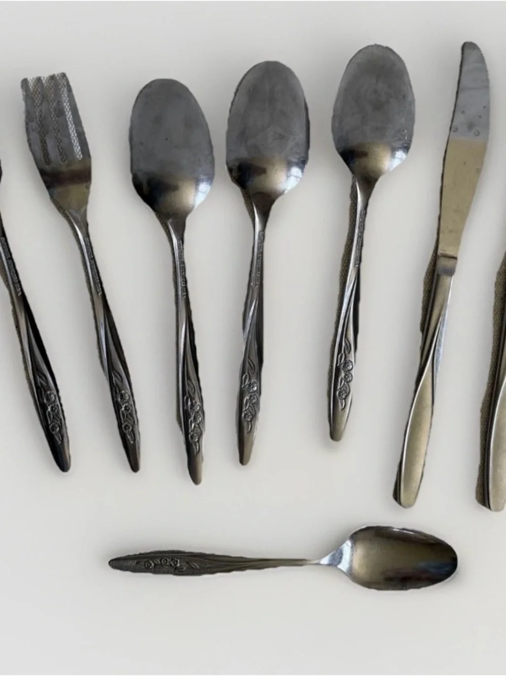 Superior Stainless Steel Radiant Rose Mixed Lot Flatware Spoon Fork Table Knife